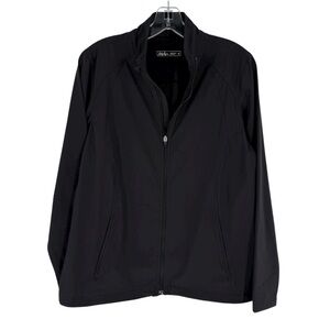 Lady Hagen Golf Jacket Womens Size Medium Black Stretch Nylon Full Zip Active